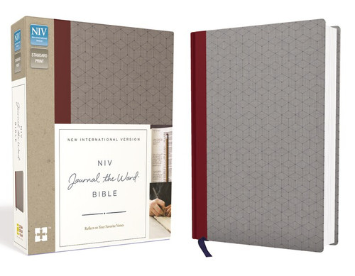 NIV, Journal the Word Bible, Cloth over Board, Red/Gray (Reflect on Your Favorite Verses) by  Zondervan, 9780310447023