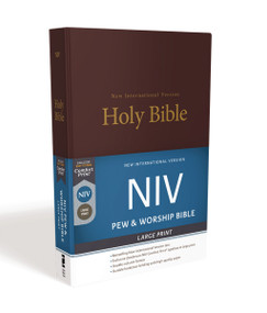 NIV, Church Bible (Pew Bible), Large Print, Hardcover, Burgundy, Comfort Print by Zondervan, 9780310446330