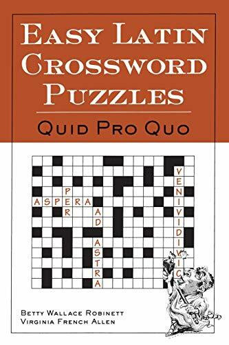Easy Latin Crossword Puzzles by Betty Wallace Robinett, Virginia French Allen, 9780844284460