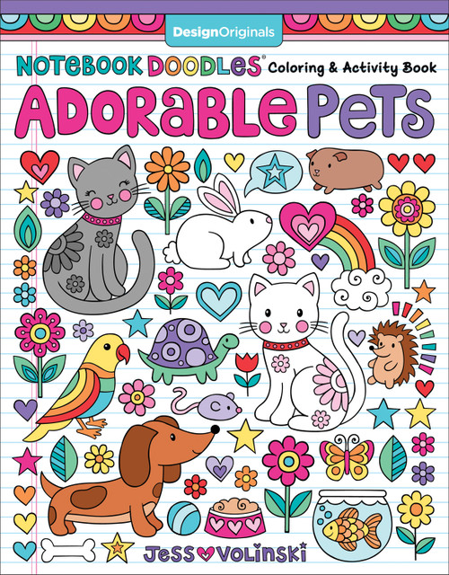 Notebook Doodles Adorable Pets (Coloring & Activity Book) by Jess Volinski, 9781497203228