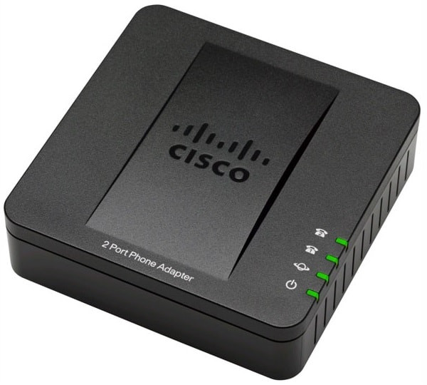 Cisco SPA122 Small Business ATA with Router VoIP phone adapter 2 phone