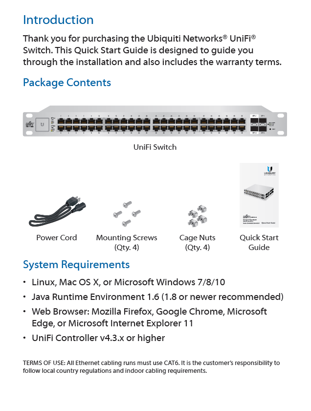 Ubiquiti US48750W UniFiSwitch 48Ports L3 Managed ( US 48 750W )