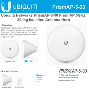 Ubiquiti Networks PrismAP-5-30 PrismAP-5 30° Isolation Antenna Horn (PrismAP-5-30)