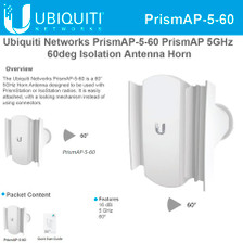 Ubiquiti Networks PrismAP-5-60 PrismAP-5 60° Isolation Antenna Horn (PrismAP-5-60)