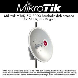 MikroTik MTAD-5G-30D3 5GHz 30dBi Dish Standard Mount (MTAD-5G-30D3)