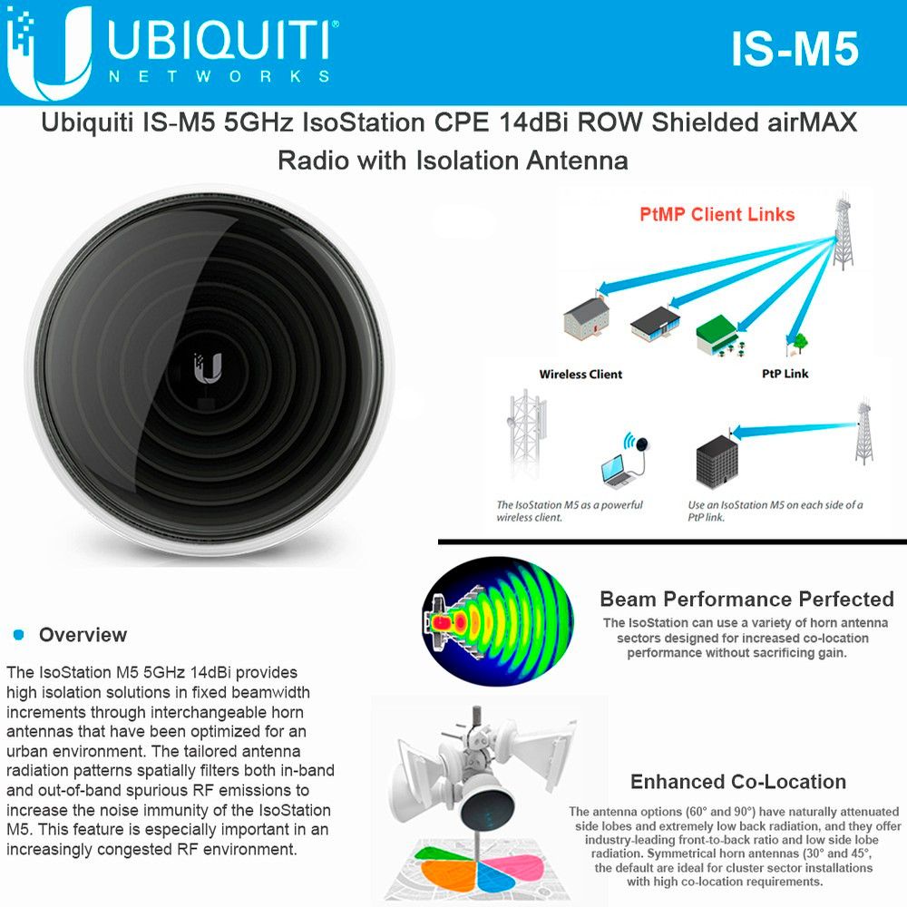 Ubiquiti IS-M5 5 GHz isoStation, airMAX -