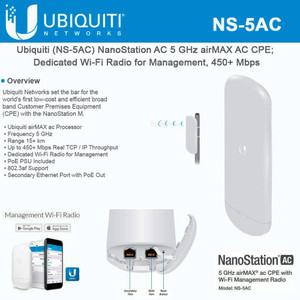 Ubiquiti NS-5AC 5GHz NanoStation 5AC ROW (NS-5AC)