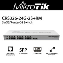 Mikrotik CRS326-24G-2S+RM Cloud Router Switch,w/ RouterOS L5, 1U , RM (CRS326-24G-2S+RM)