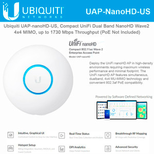 Ubiquiti UniFi nanoHD Compact 802.11ac Wave2 MU-MIMO Enterprise AP (UAP-NanoHD-US)