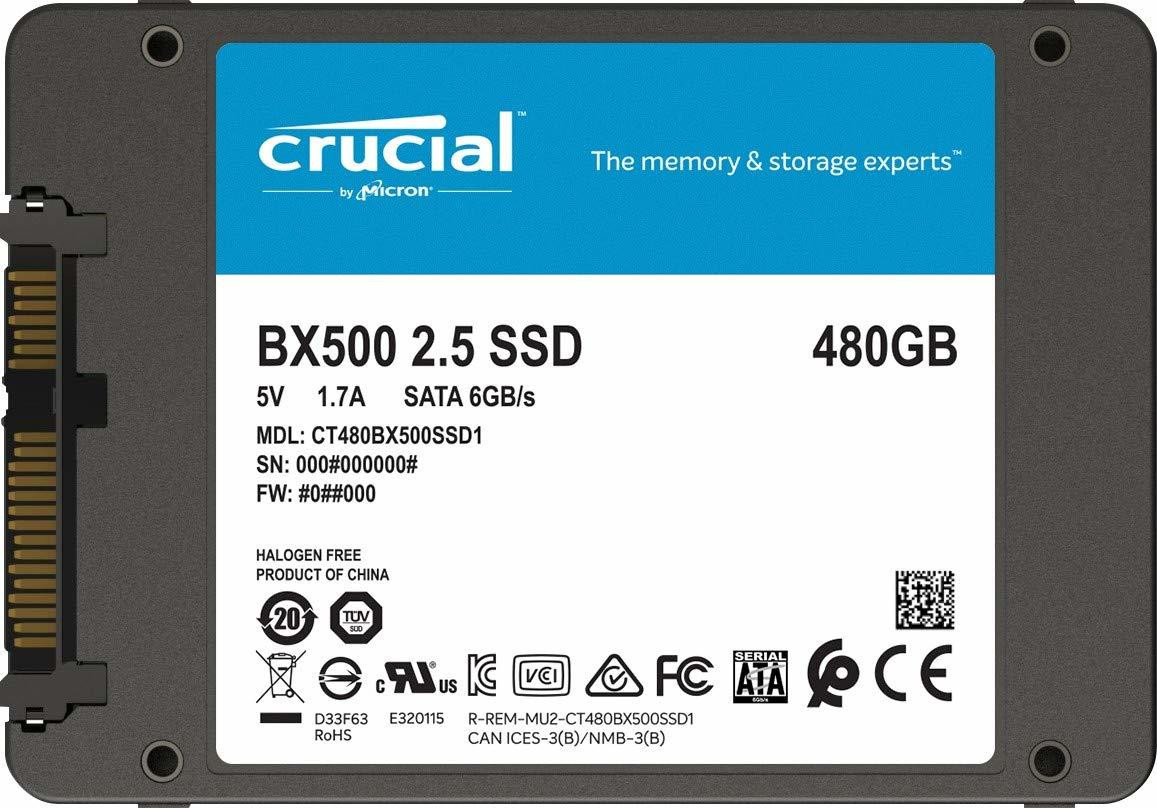 Crucial BX500 480GB 3D NAND SATA 2.5-Inch Internal SSD - Vestabond