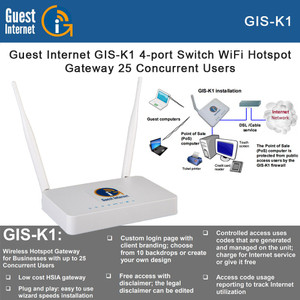 Guest Internet GIS-K1 Hotspot gateway for up to 60 Mb/s throughput (GIS-K1)