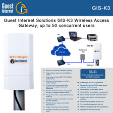 Guest Internet GIS-K3 Outdoor Hotspot Wireless Gateway with up to 100Mb/s throughput (GIS-K3)