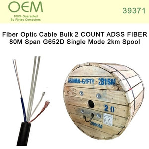 Fiber Optic Cable Bulk 2 COUNT ADSS FIBER 80M Span G652D Single Mode 2km Spool (39371)