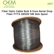 Fiber Optic Cable Bulk - 8 Core Aerial Drop Fiber FTTX G652D SM 2km Spool (3807)