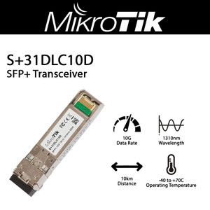 MikroTik S+31DLC10D SFP+ (10Gbit) module, Long range 10km, Single Mode