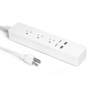 Aluratek ASHPS05F eco4life SmartHome WiFi 3-Port Surge Strip with USB Charging