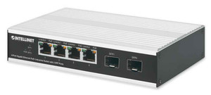 Intellinet 508254 4-Port Gigabit Ethernet PoE+ Industrial Switch with 2 SFP Ports
