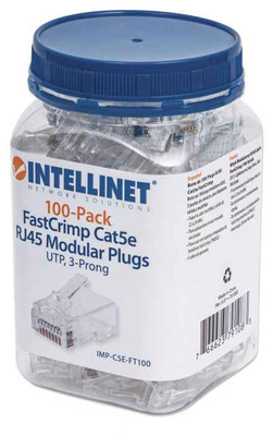 Intellinet 791083 100-Pack FastCrimp Cat5e RJ45 Modular Plugs