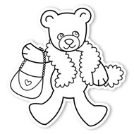 Caleb Gray Studio Coloring: Teddy Bear Feather Boa