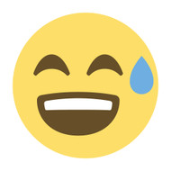Emoji One Wall Icon Smiling Face With Open Mouth And Cold Sweat