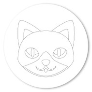 Emoji One COLORING Wall Graphic: Circle Cat Face