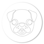 Emoji One COLORING Wall Graphic: Circle Dog Face