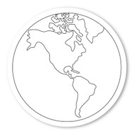 Emoji One COLORING Wall Graphic: Circle Earth Globe Americas