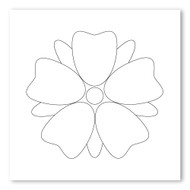 Emoji One COLORING Wall Graphic: Square Flower