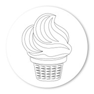Emoji One COLORING Wall Graphic: Circle Ice Cream