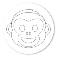 Emoji One COLORING Wall Graphic: Circle Monkey Face