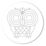 Emoji One COLORING Wall Graphic: Circle Owl