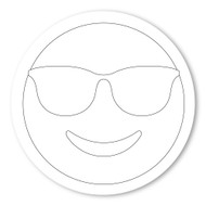 Emoji One COLORING Wall Graphic: Circle Smiling Face With Sunglasses