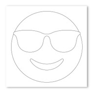 Emoji One COLORING Wall Graphic: Square Smiling Face With Sunglasses