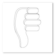 Emoji One COLORING Wall Graphic: Square Thumbs Down Sign