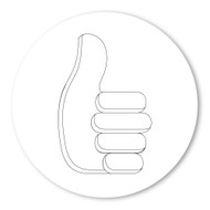 Emoji One COLORING Wall Graphic: Circle Thumbs Up Sign