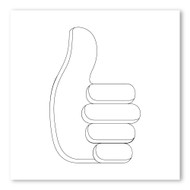 Emoji One COLORING Wall Graphic: Square Thumbs Up Sign