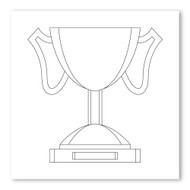 Emoji One COLORING Wall Graphic: Square Trophy