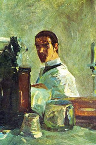 Self Portrait Looking in a Mirror by Toulouse-Lautrec