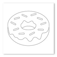 Emoji One COLORING Wall Graphic: Square Doughnut