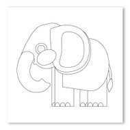 Emoji One COLORING Wall Graphic: Square Elephant