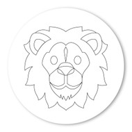 Emoji One COLORING Wall Graphic: Circle Lion Face