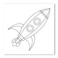 Emoji One COLORING Wall Graphic: Square Rocket