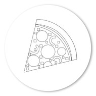 Emoji One COLORING Wall Graphic: Circle Slice Of Pizza