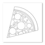 Emoji One COLORING Wall Graphic: Square Slice Of Pizza