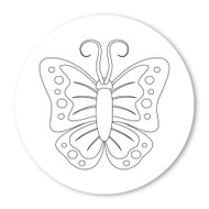 Emoji One COLORING Wall Graphic: Circle Butterfly