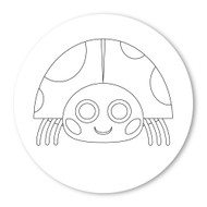 Emoji One COLORING Wall Graphic: Circle Lady Beetle