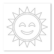 Emoji One COLORING Wall Graphic: Square Sun With Face