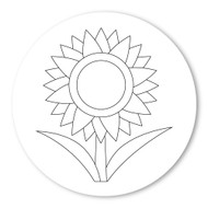 Emoji One COLORING Wall Graphic: Circle Sunflower