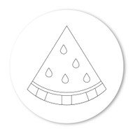 Emoji One COLORING Wall Graphic: Circle Watermelon