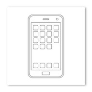 Emoji One COLORING Wall Graphic: Square Mobile Phone